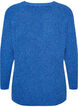 Gebreide trui met een diagonaal patroon en raglanmouwen, Blauw, Packshot image number 1