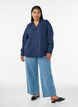 Losse shirt met V-hals, Blauw, Model image number 1