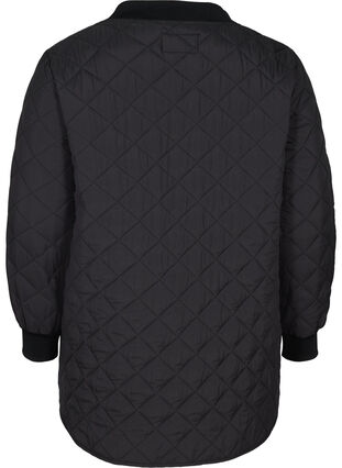 Korte gewatteerde jas met zakken, Black, Packshot image number 1