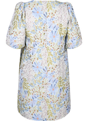 Jacquard jurk met 1/2 mouwen, Wild Flower AOP, Packshot image number 1
