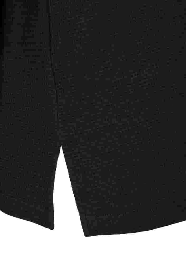 Katoenen top met v-hals en 3/4 mouwen, Black, Packshot image number 3