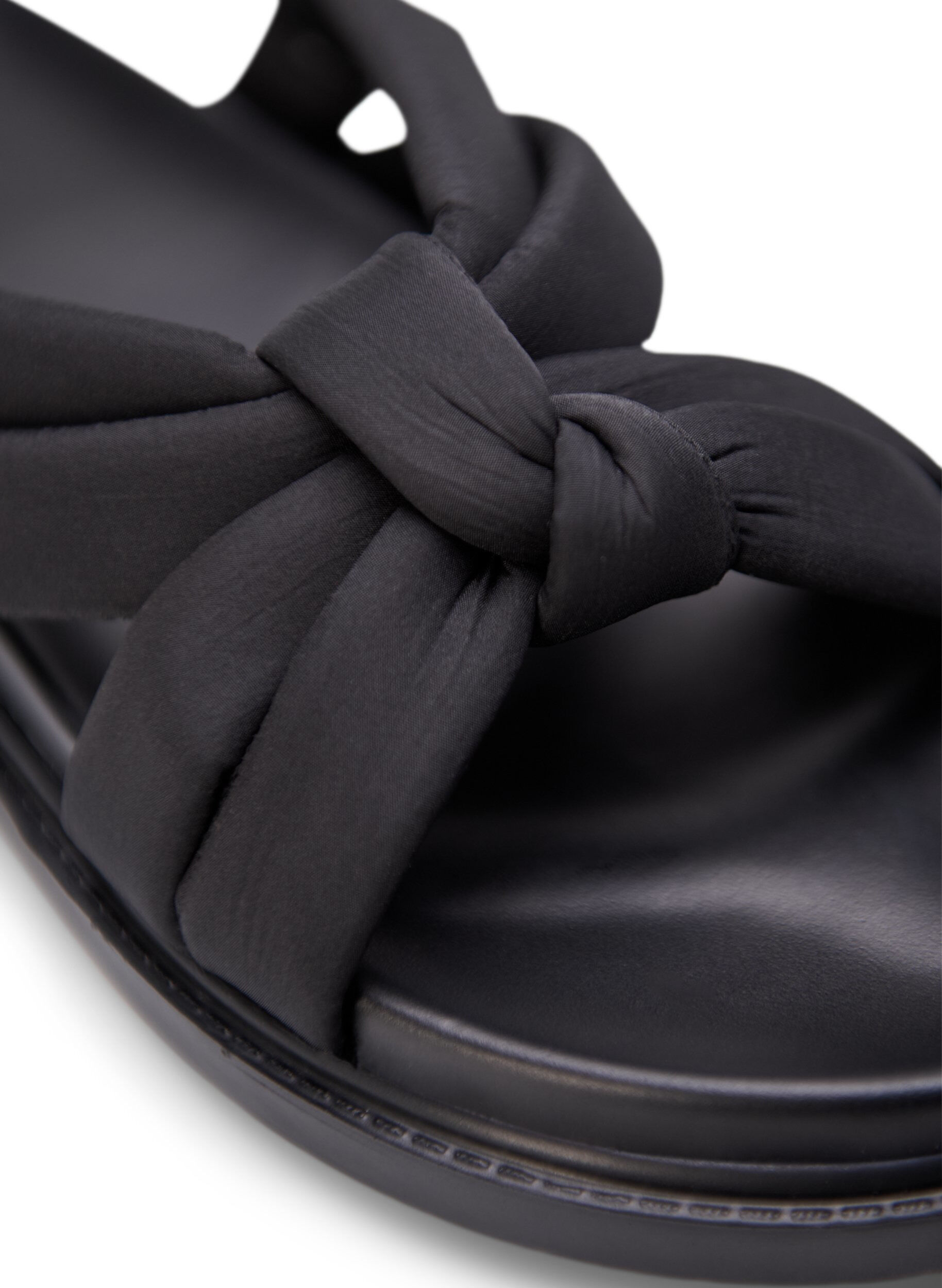 Zizzi Wide fit - Sandalen met knoopdetail, Zwart, Packshot image number 3