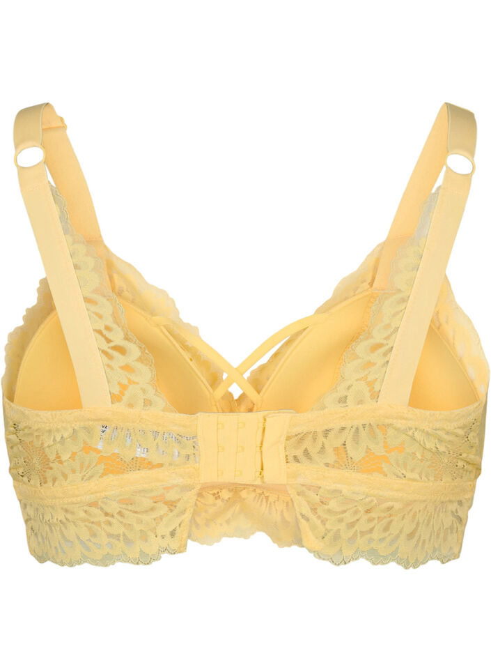 Bralette met stringdetail en zachte vulling, Pale Banana ASS, Packshot image number 1