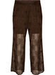 Mesh broek met bloemenborduursels en pailletten, Bruin, Packshot image number 0