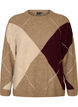 Breigoed met harlekijnpatroon, Bruin, Packshot image number 0