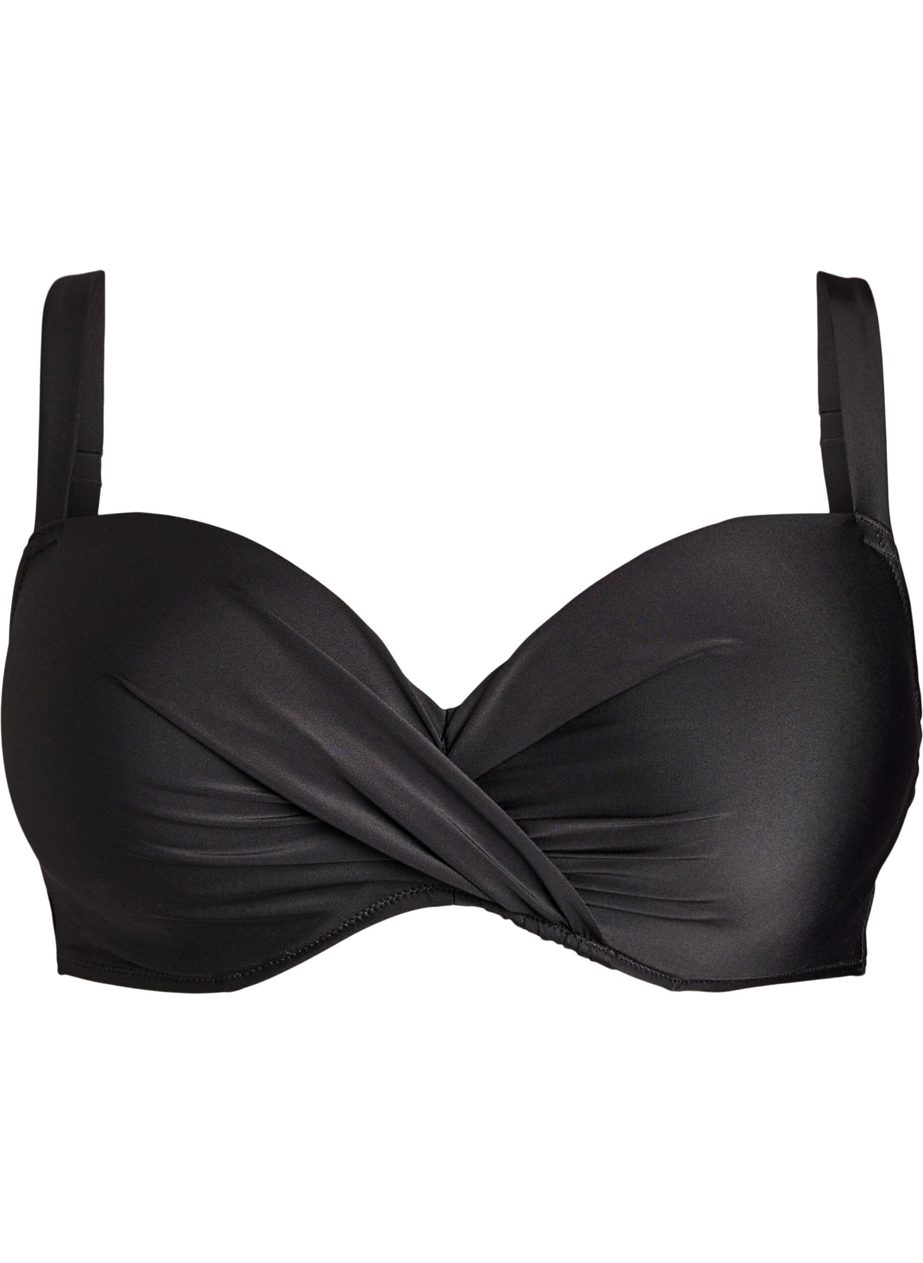 Bikini top met beugel en plooien