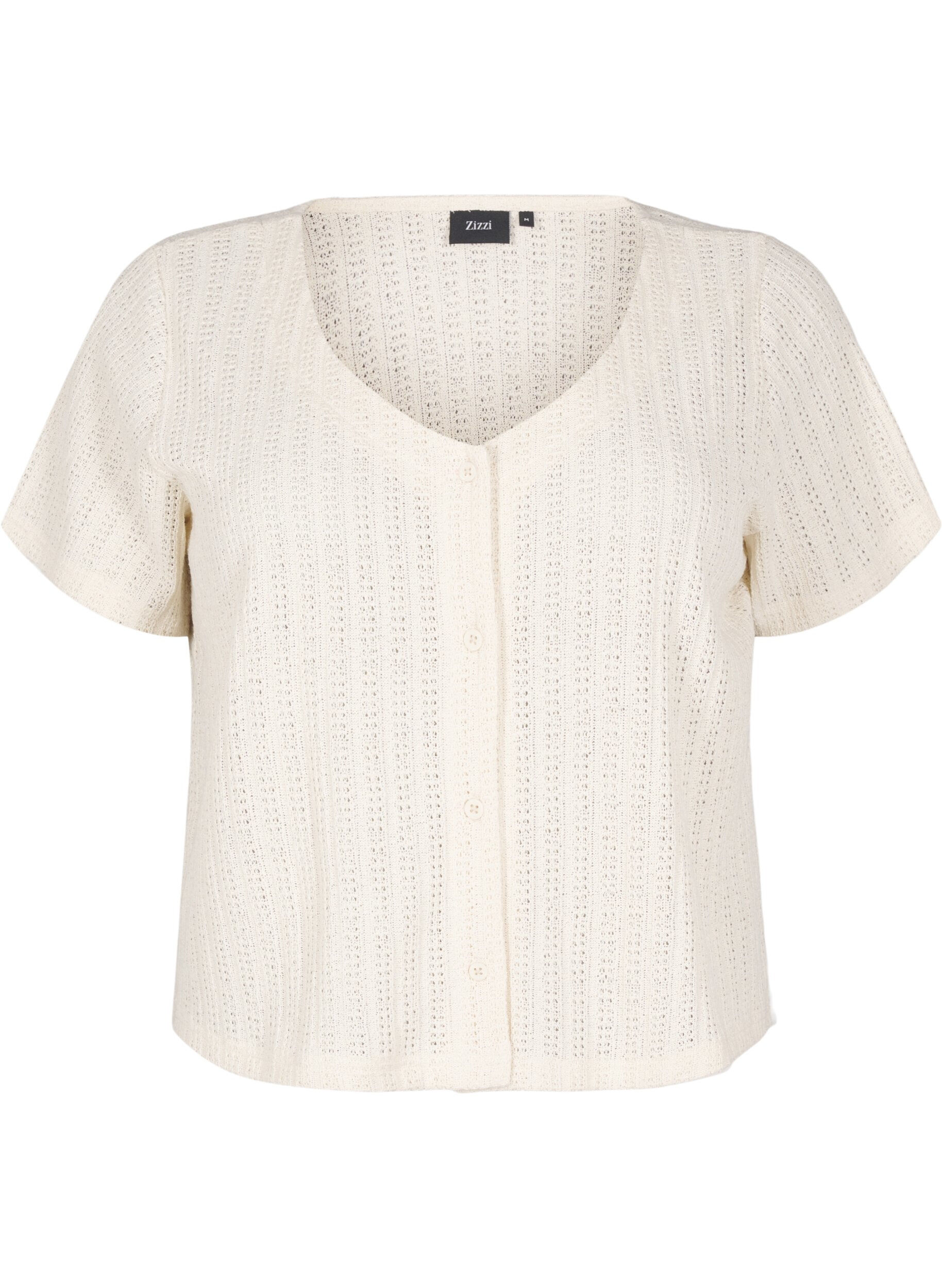 Zizzi Cardigan met korte mouwen, Vanille, Packshot image number 0