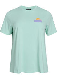 T-shirt van biologisch katoen met print op de rug, Groen