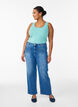 Effen basic top in katoen, Groen, Model image number 1