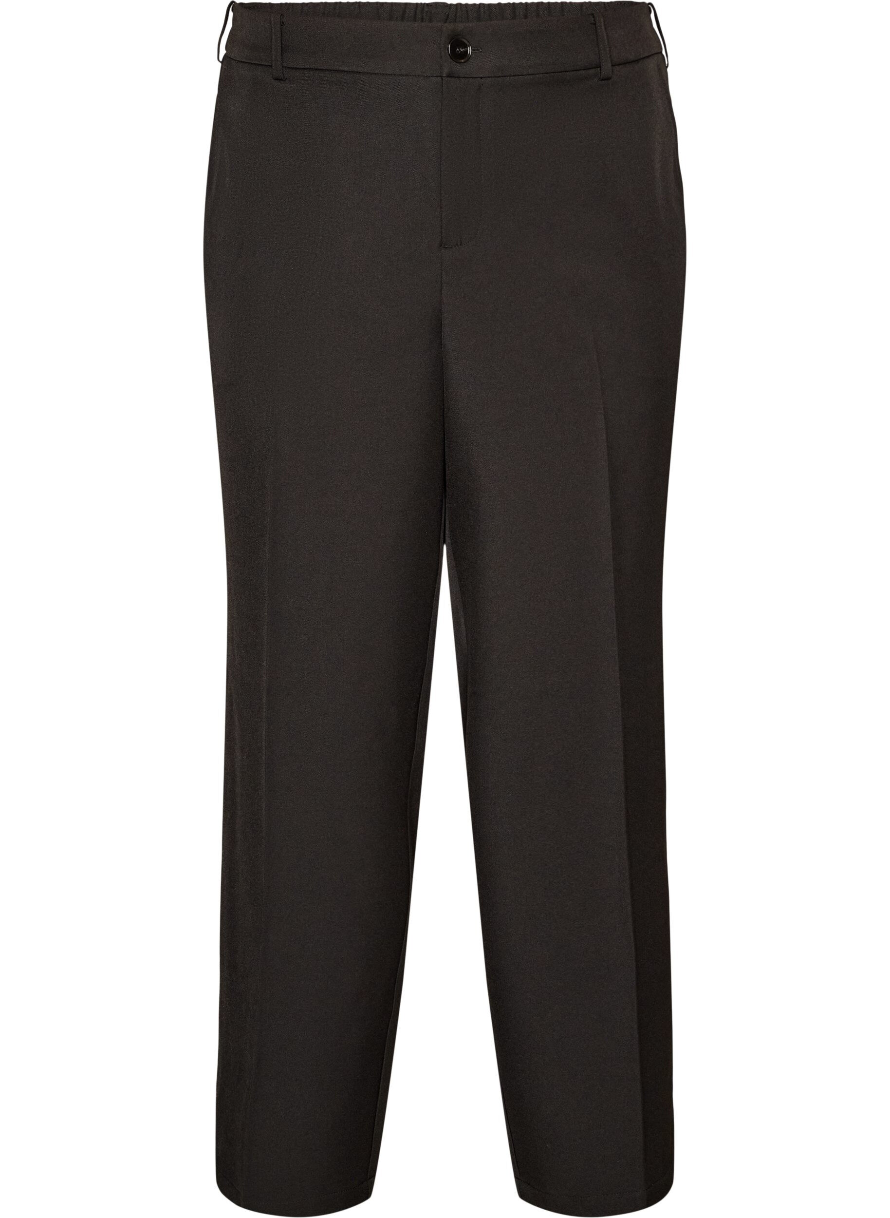 ZizziHigh-waist tailoring broek met rechte pijpen, Zwart, Packshot image number 0