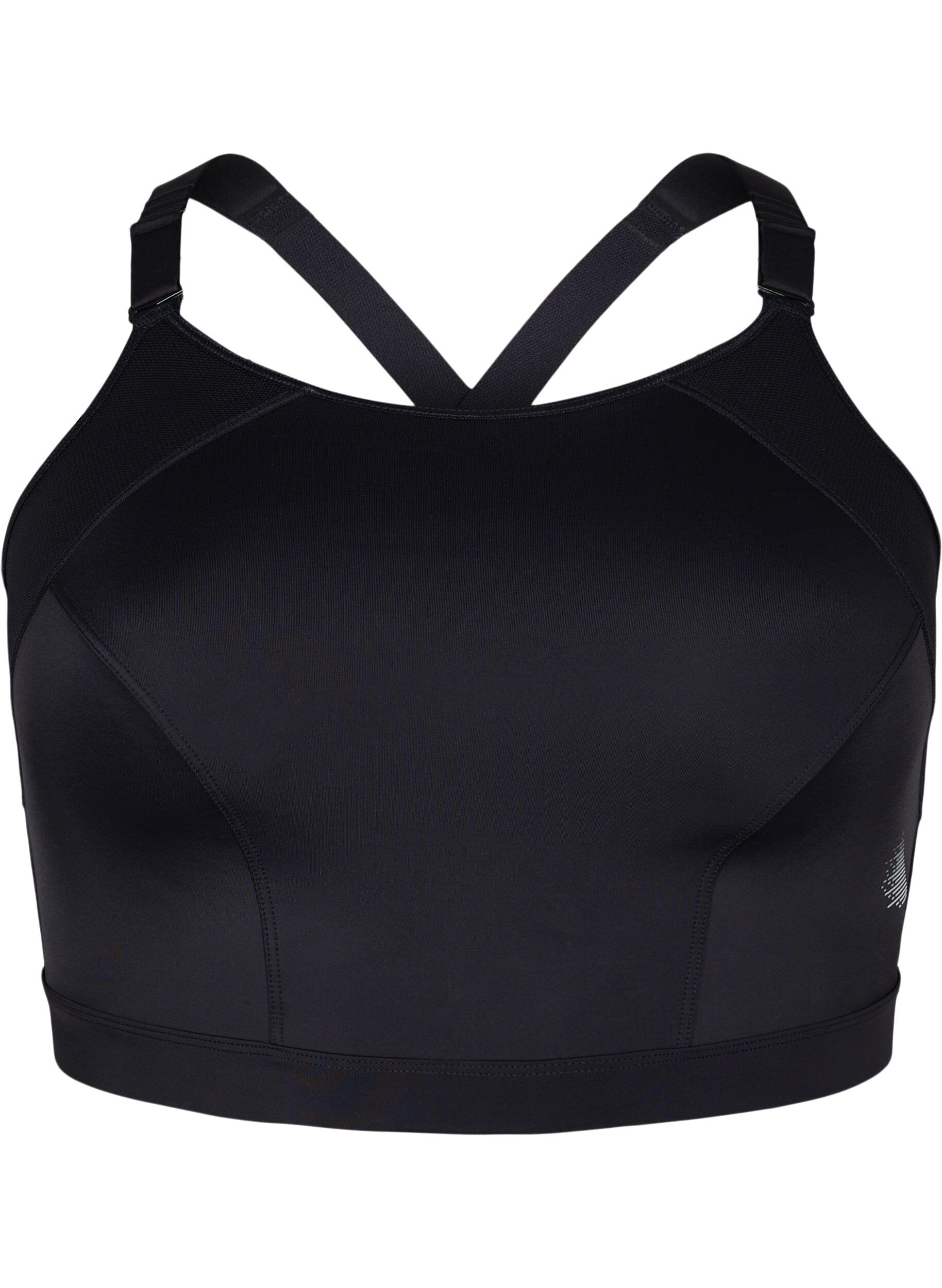Zizzi CORE, SUPER HIGH, SPORTS BRA - Sportbeha met verstelbare schouderbandjes, Black, Packshot image number 0