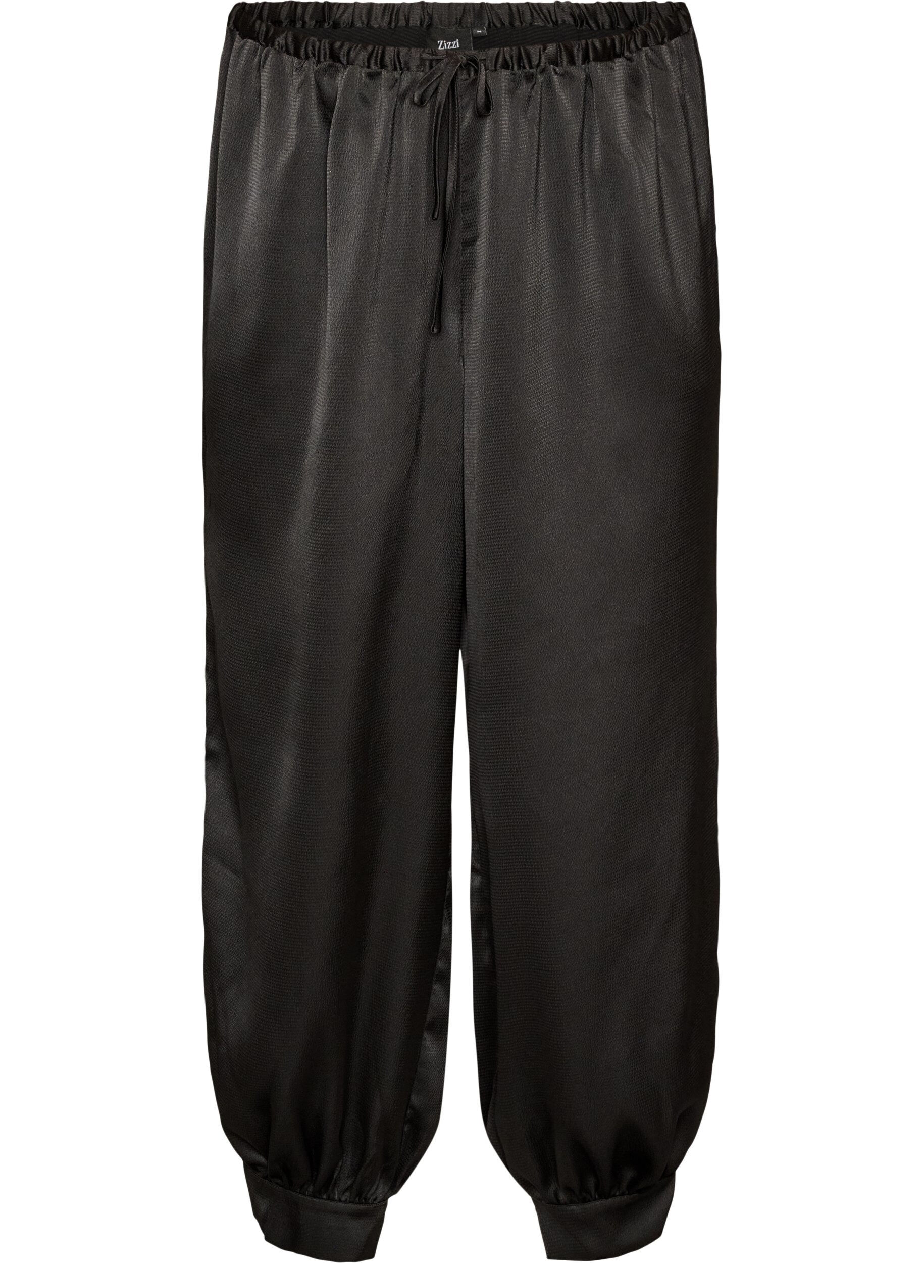 ZizziSatin-look ballonbroek, Zwart, Packshot image number 0