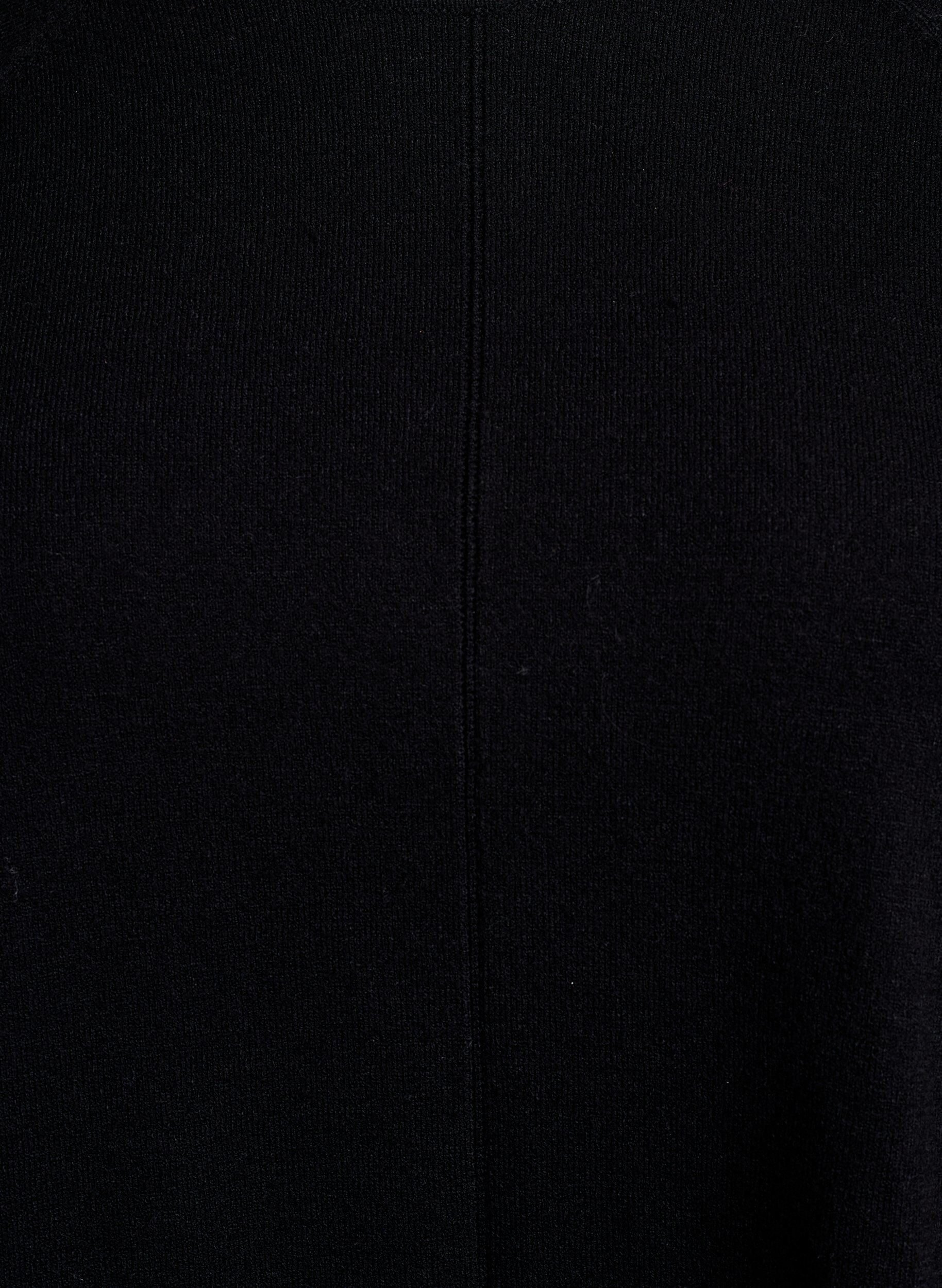 Zizzi Gebreide blouse met ronde hals en gebreid patroon, Zwart, Packshot image number 2