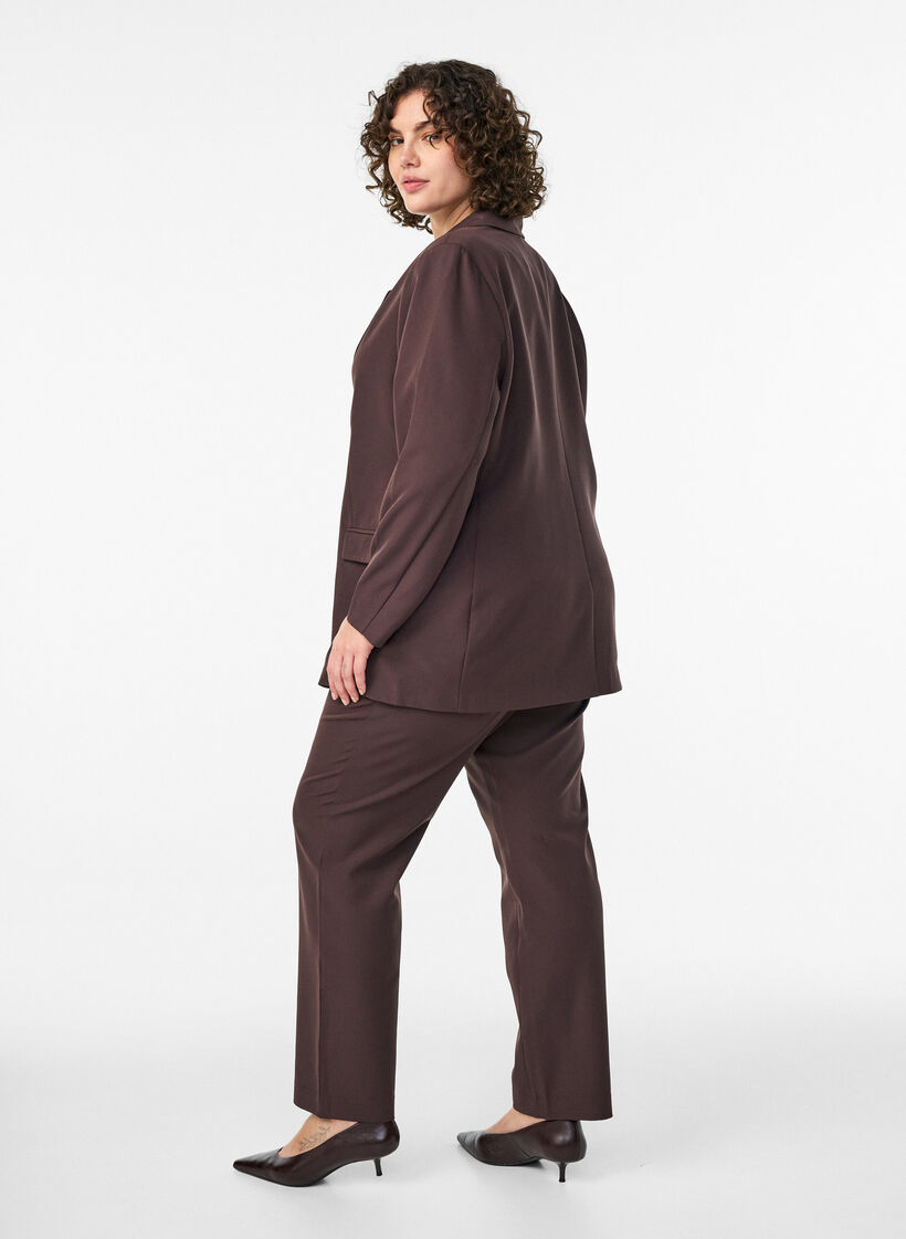 Broek met zakken en rechte pijpen, Bruin, Model image number 1