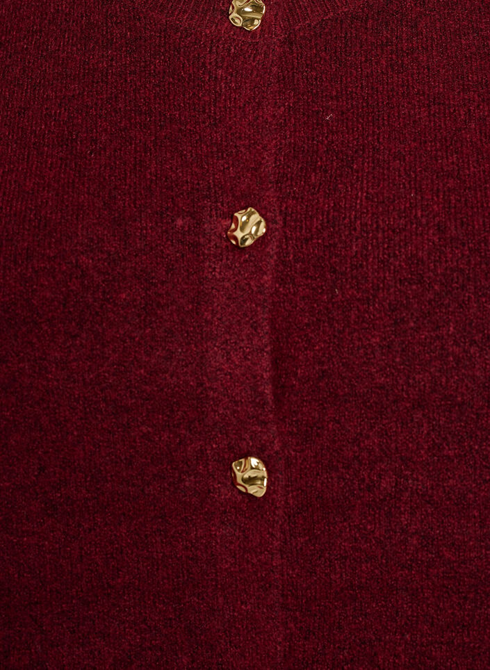 Gebreide vest met decoratieve knopen, Donker Bordeaux, Packshot image number 2