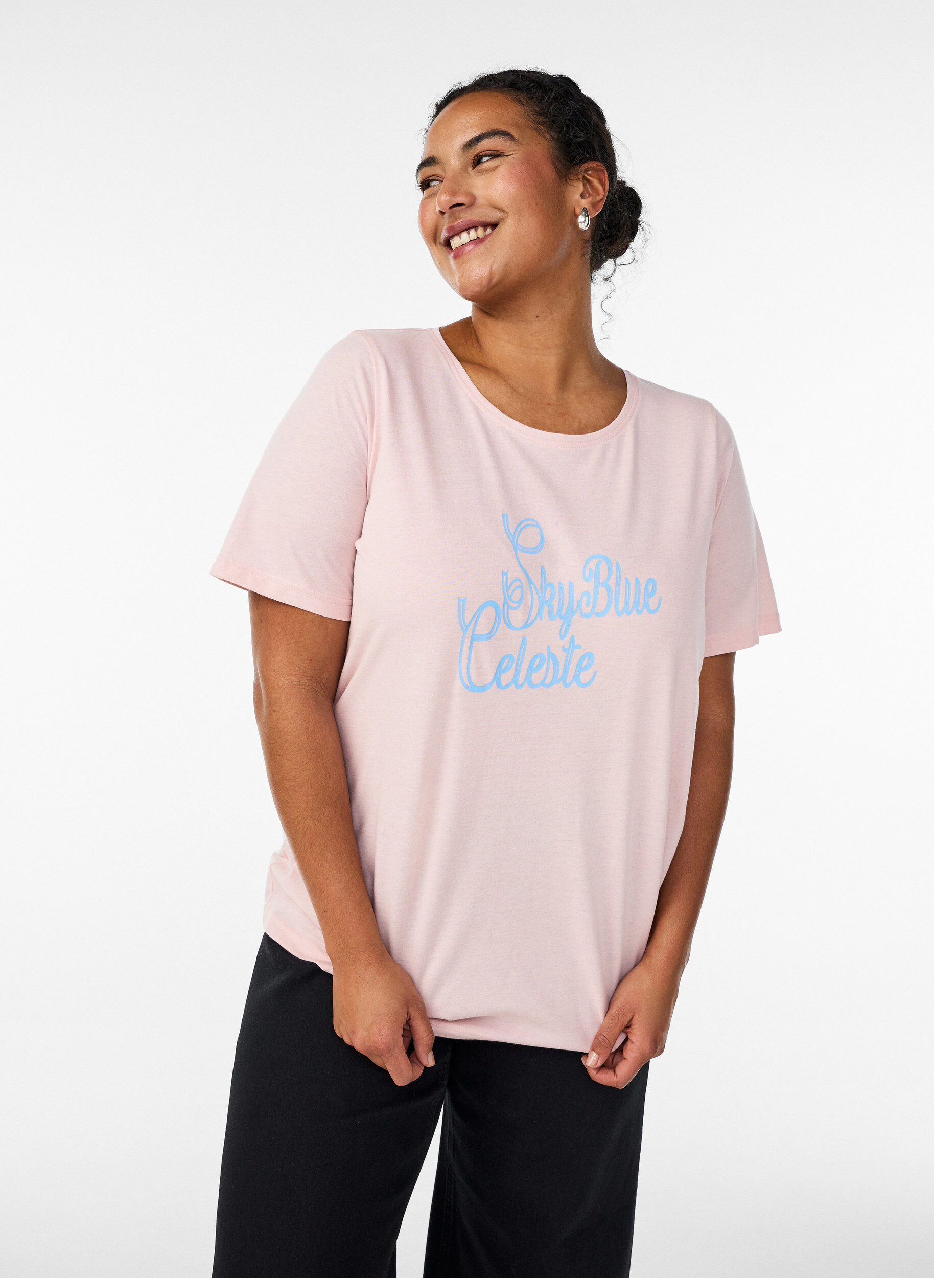 T-shirt met print, Rood, Model
