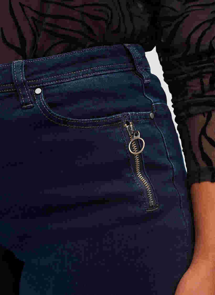 Regular fit Gemma jeans met hoge taille, Dark blue, Model image number 2