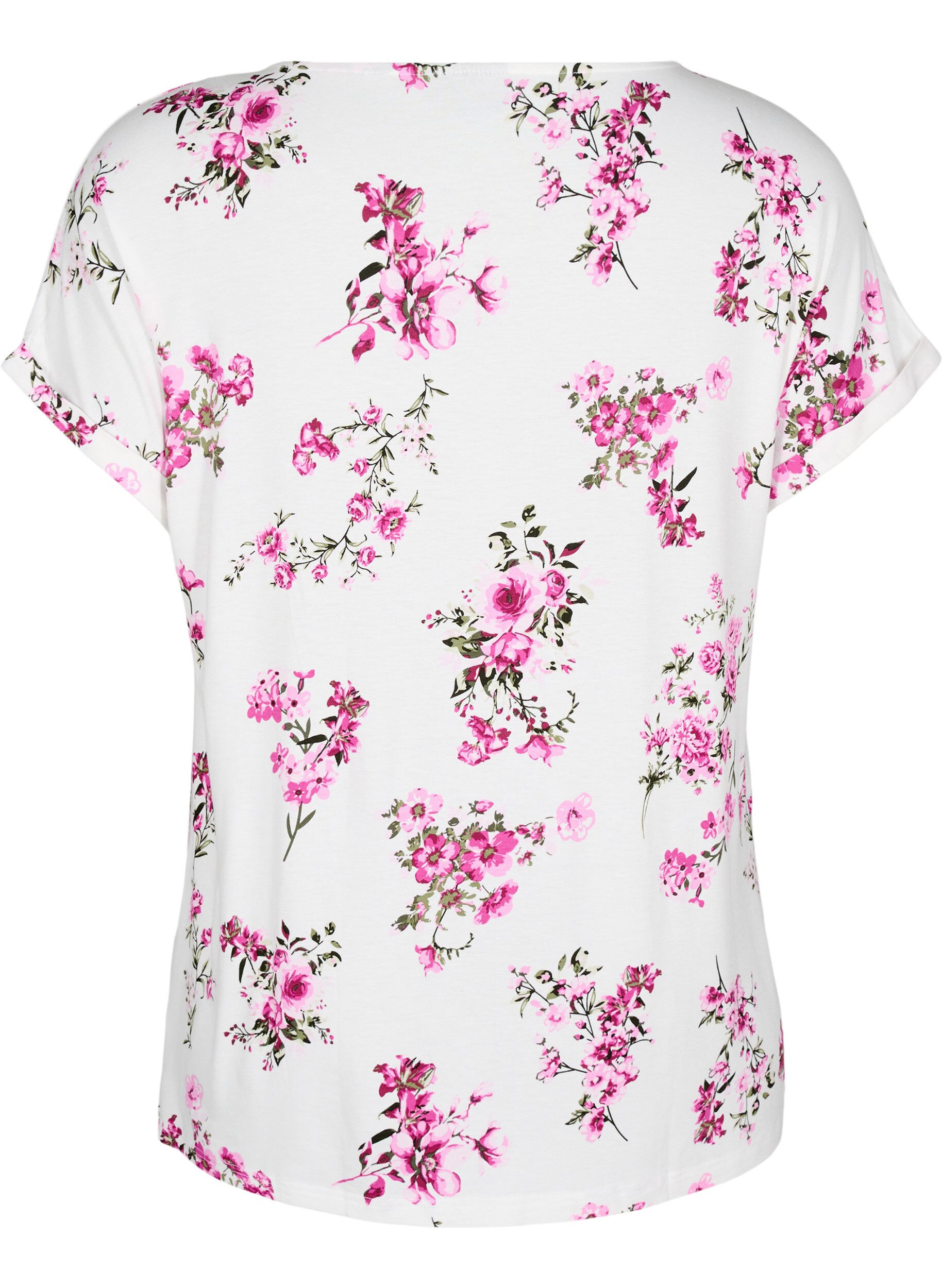 Zizzi T-shirt met bloemenprint, Roze, Packshot image number 1