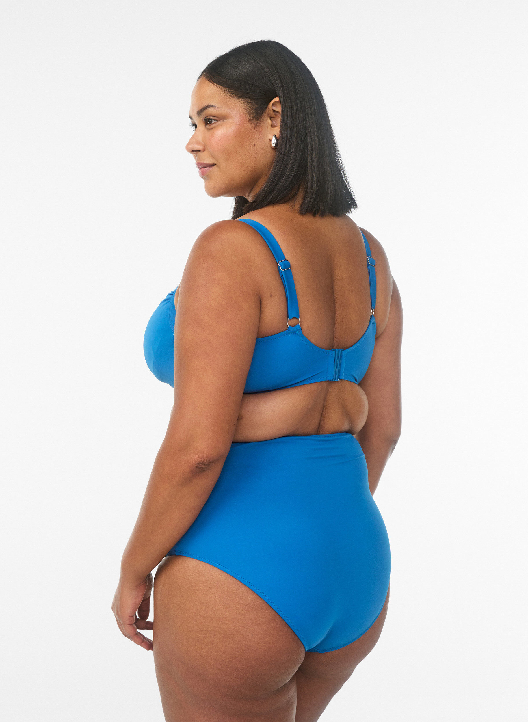 Zizzi Bikinibroekje met high waist, Blauw, Model image number 1