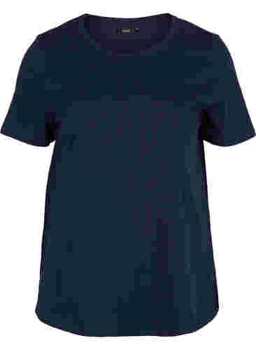 Set van 2 basic t-shirts in katoen, Rosebloom/Navy B, Packshot image number 3