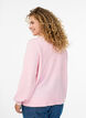 Cardigan in zacht breisel met goudkleurige knopen, Roze, Model image number 2