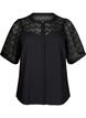 Overhemdblouse met korte kanten mouwen, Black, Packshot image number 0