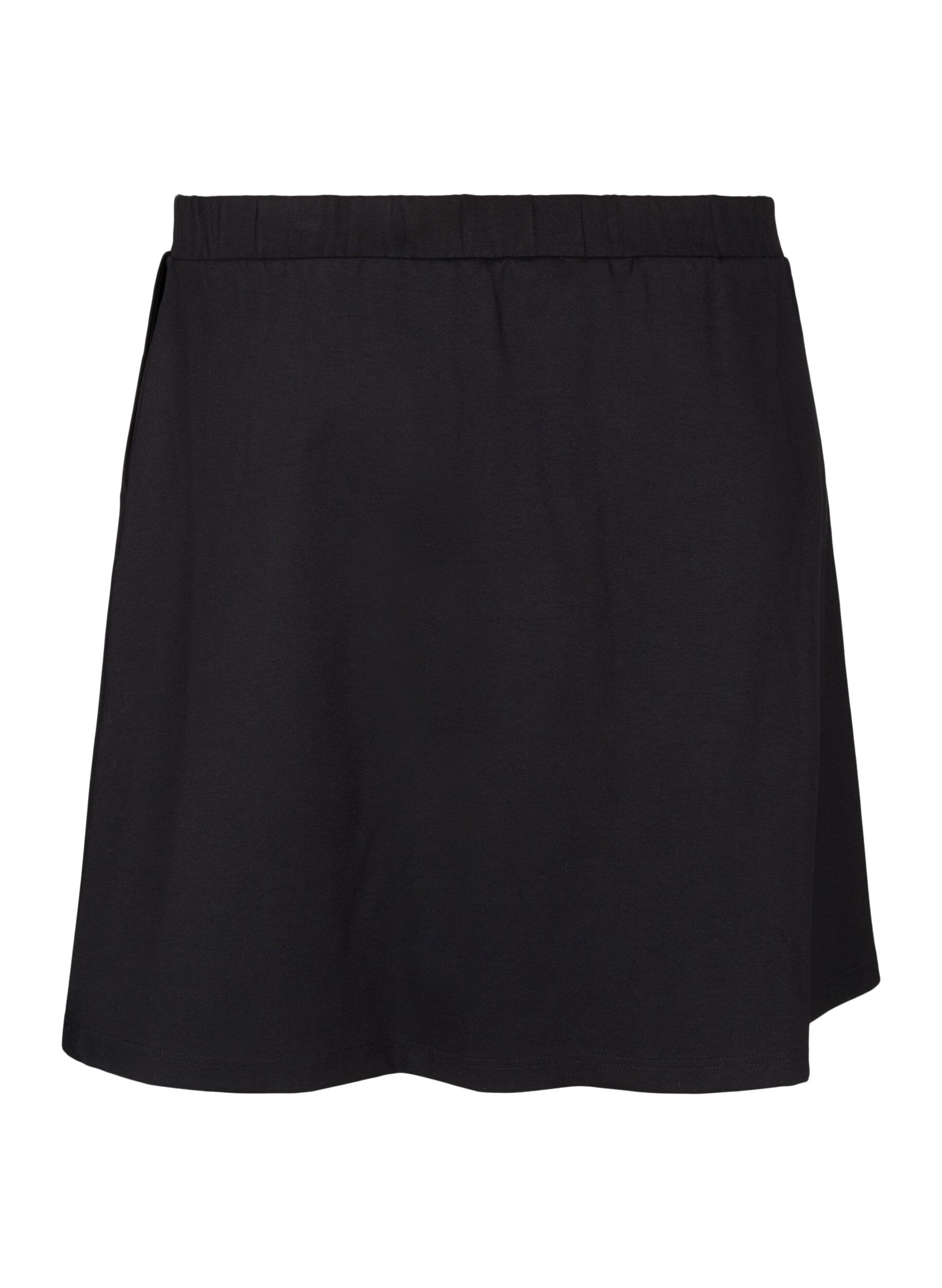 ZizziSkaterrok in viscose, Zwart, Packshot image number 1