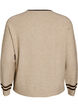 Trui met logo en contrasterende strepen, Beige, Packshot image number 1