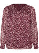 Blouse met bloemenprint en glitterdraad, Rood, Packshot image number 0