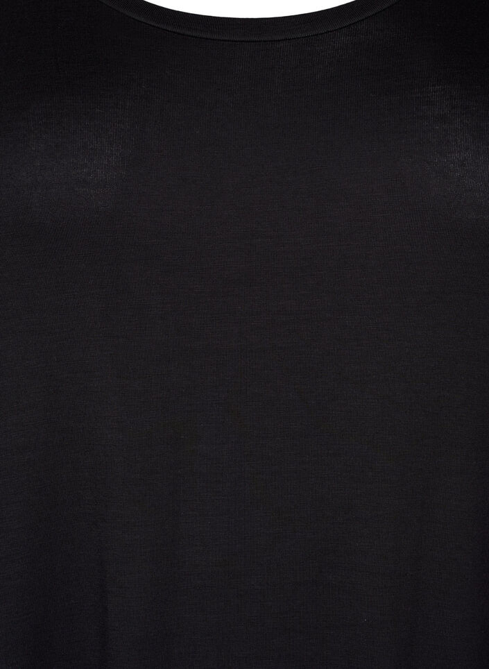 Midi-jurk van viscose met korte mouwen, Black, Packshot image number 2