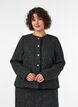 Jasje in boucl&eacute; met goudkleurige knopen, Zwart, Model image number 0