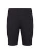 Lange strakke sport shorts met logo, Black, Packshot image number 0