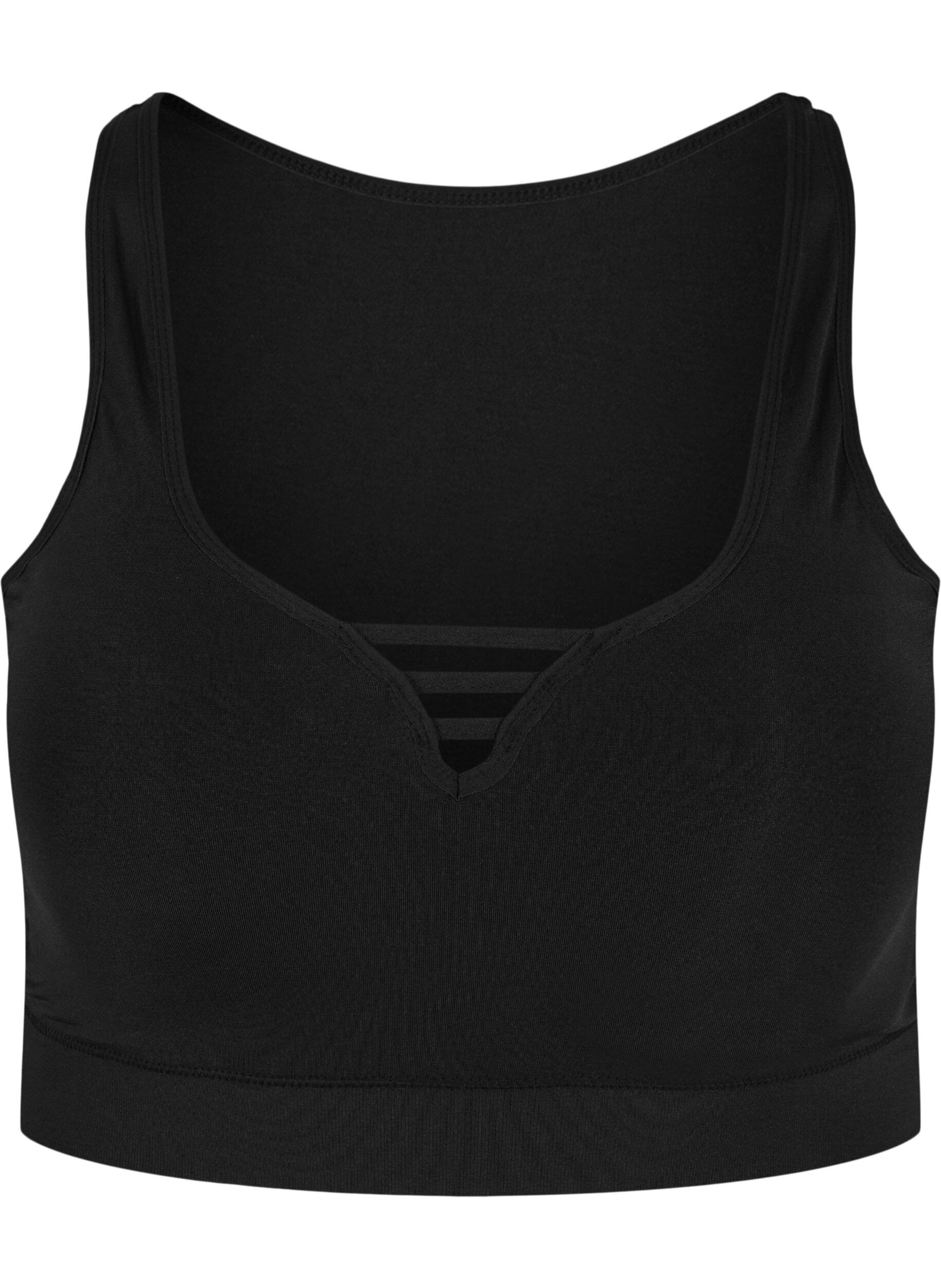 Zizzi Licht voorgevormde bh met stringdetails, Black, Packshot image number 0