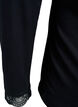 Viscose blouse met kanten afwerking en V-hals, Zwart, Packshot image number 3