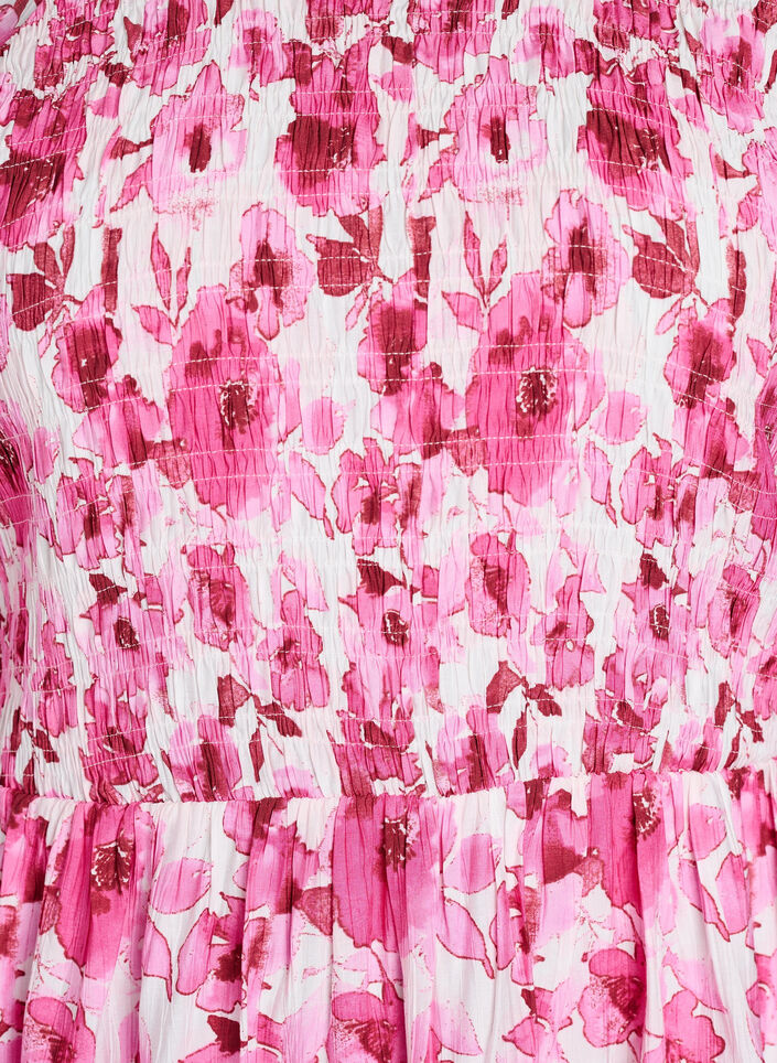 Gerimpelde jurk met bloemenprint, Roze, Packshot image number 2