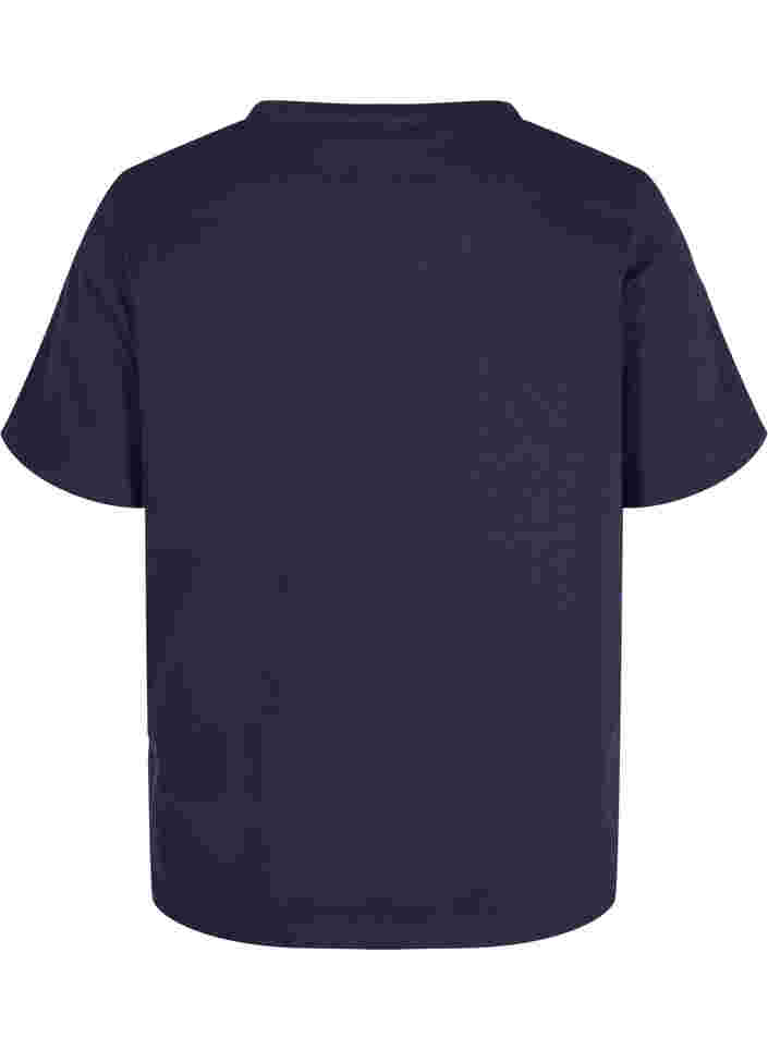 Pyjama T-shirt in katoen met korte mouwen, Navy Blazer w. Heart, Packshot image number 1