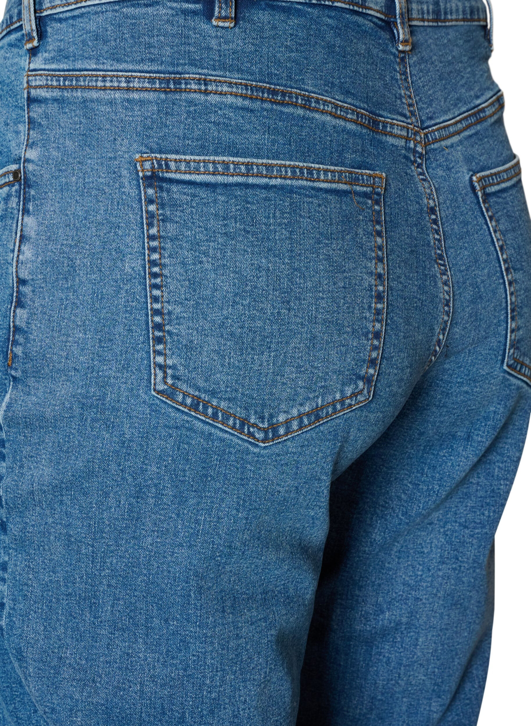 ZizziGecropte Vera jeans met een straight-fit, Blauw, Packshot image number 3