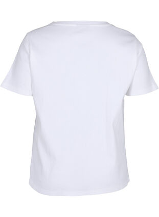 Katoenen t-shirt met geribbeld structuur, Bright White, Packshot image number 1