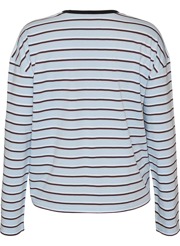 Basic T-shirt met lange mouwen, Blauw, Packshot image number 1