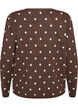 Cardigan met stippen en knoopsluiting, Bruin, Packshot image number 1