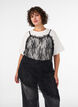 Kanten jurk met asymmetrische snit, Zwart, Model image number 0