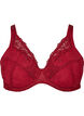 Gewatteerde kanten beha met beugel, Rood, Packshot image number 0