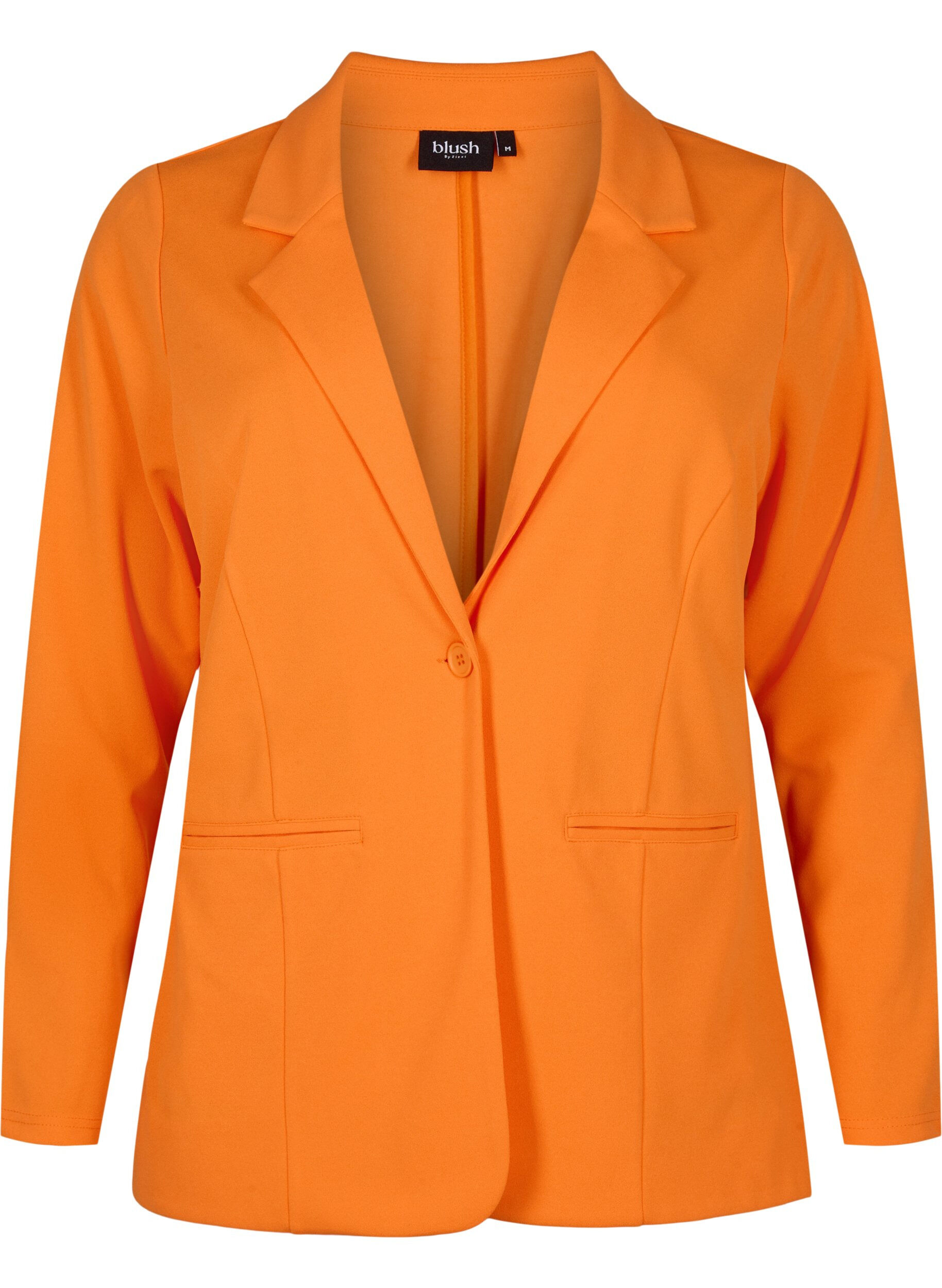 Zizzi Blazer met zakken, Vibrant Orange, Packshot image number 0