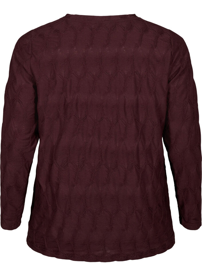 FLASH - Blouse met lange mouwen en structuur, Fudge, Packshot image number 1