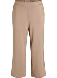 High-waist loungebroek met rechte pijpen, Beige