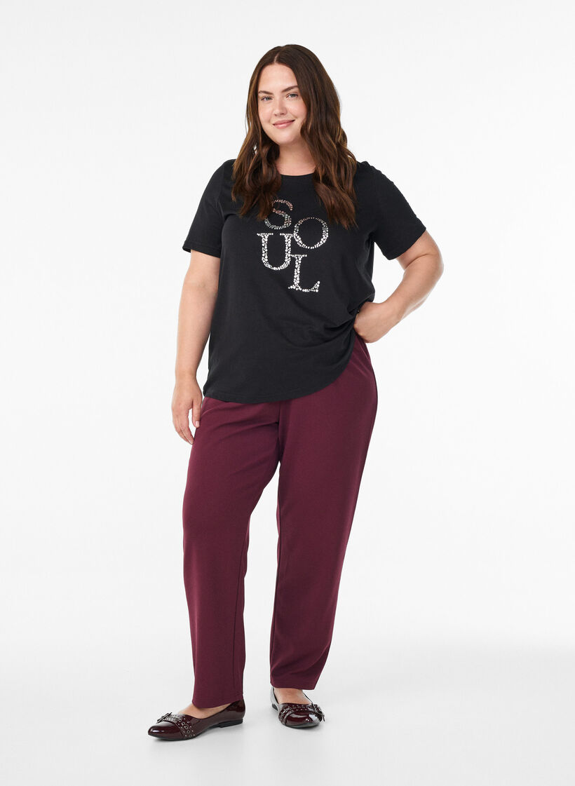 T-shirt met print, Zwart, Model image number 1