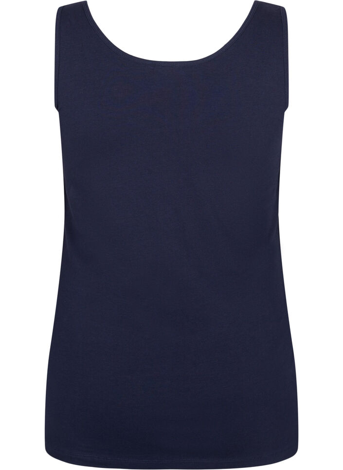 Effen gekleurd basic top in katoen, Blauw, Packshot image number 1
