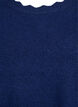 Gebreide blouse met golvende randen, Blauw, Packshot image number 2