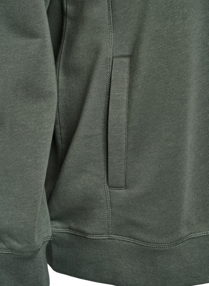 Sweatshirt met hoge kraag en zakken, Groen, Packshot image number 3