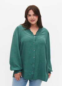 Viscose shirt blouse met met lange mouwen, Sea Pine, Model